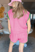 Contrast Trim Cable Textured Shorts Set